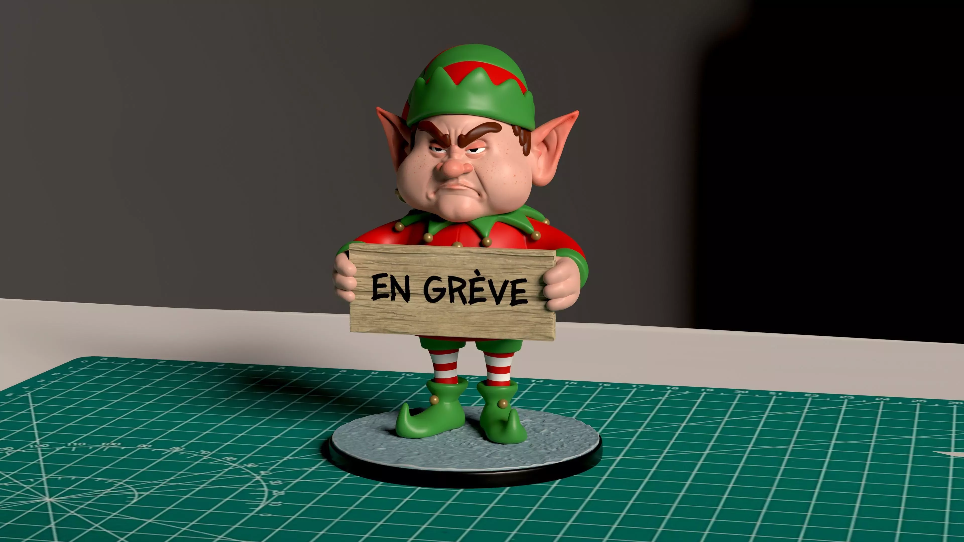 Christmas Elf on strike Free 3D print model