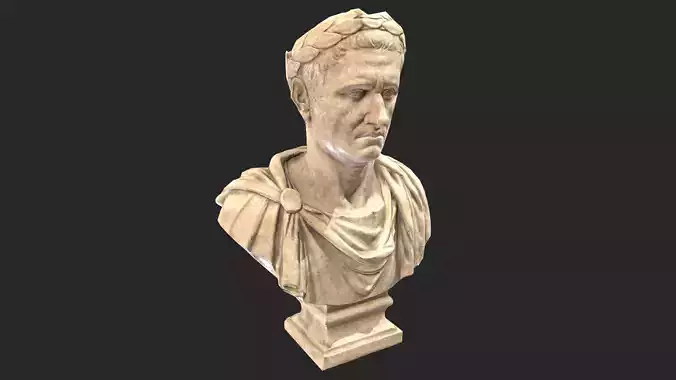 Roman Marble Bust 3D Model Game-Ready 