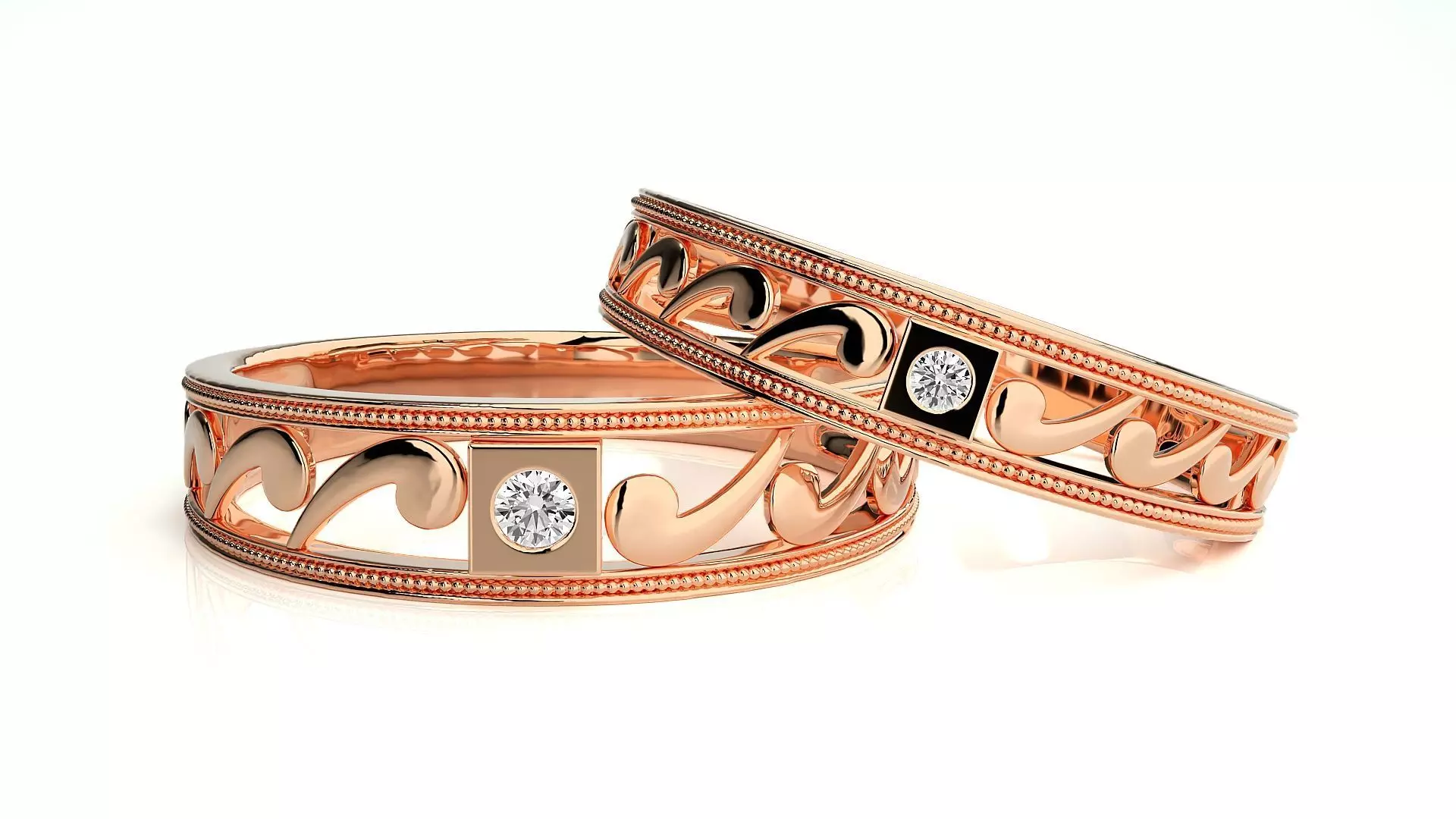 Couple Ring 019 3D print model