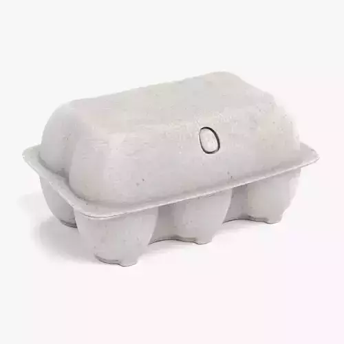 Egg Box - Half Dozen Cardboard Egg Carton 3D model