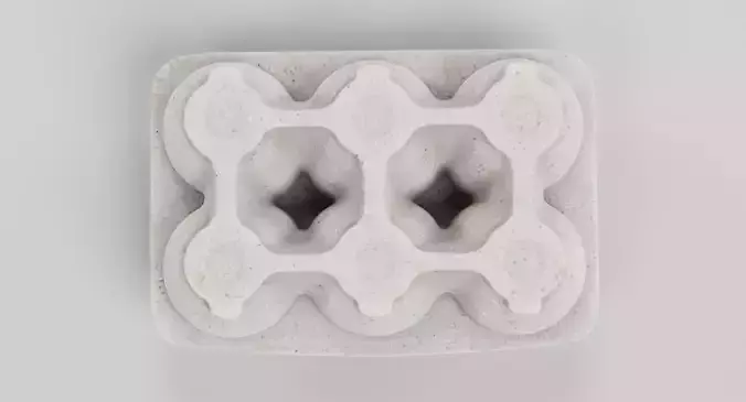 Egg Box - Half Dozen Cardboard Egg Carton 3D model 7