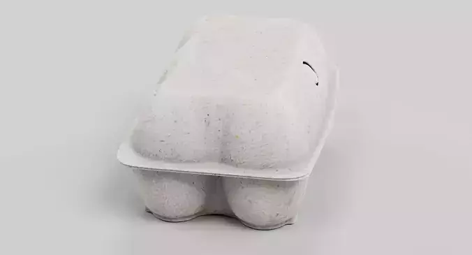 Egg Box - Half Dozen Cardboard Egg Carton 3D model 4