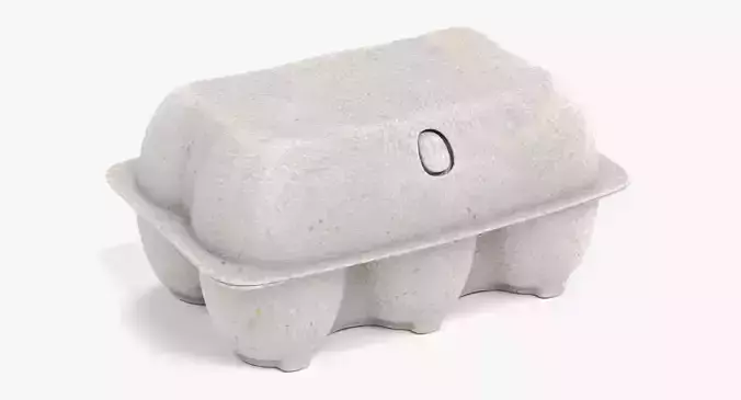 Egg Box - Half Dozen Cardboard Egg Carton 3D model 2