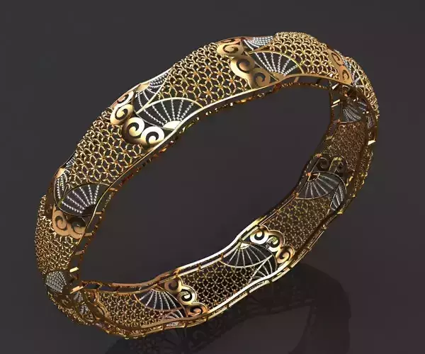 133 Golden Fanflare Bangle 62MM-13gm