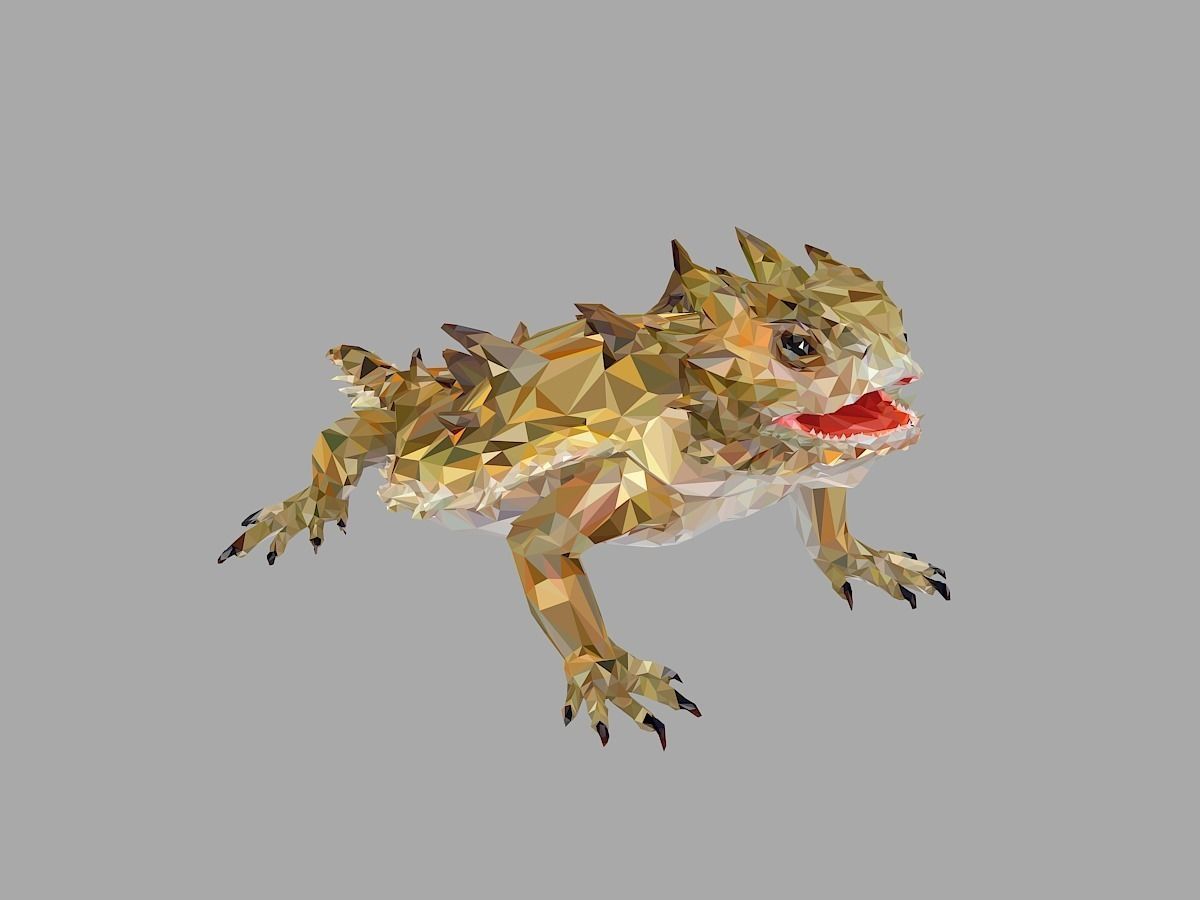 Lizard Low Polygon Art Reptile Animal Low-poly 3D model_29