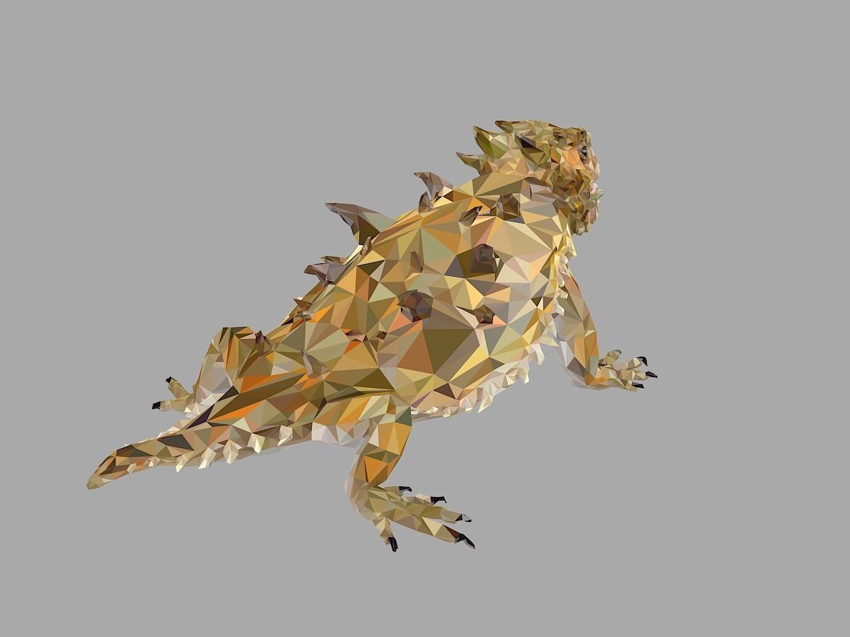 Lizard Low Polygon Art Reptile Animal Low-poly 3D model_20