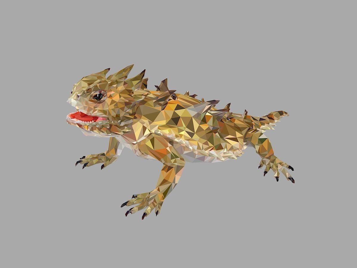 Lizard Low Polygon Art Reptile Animal Low-poly 3D model_10