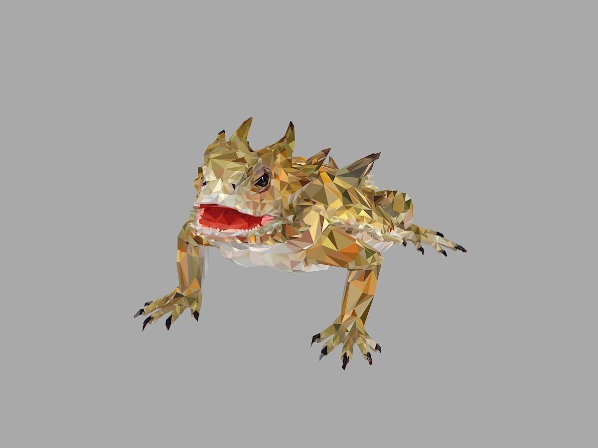 Lizard Low Polygon Art Reptile Animal Low-poly 3D model_4