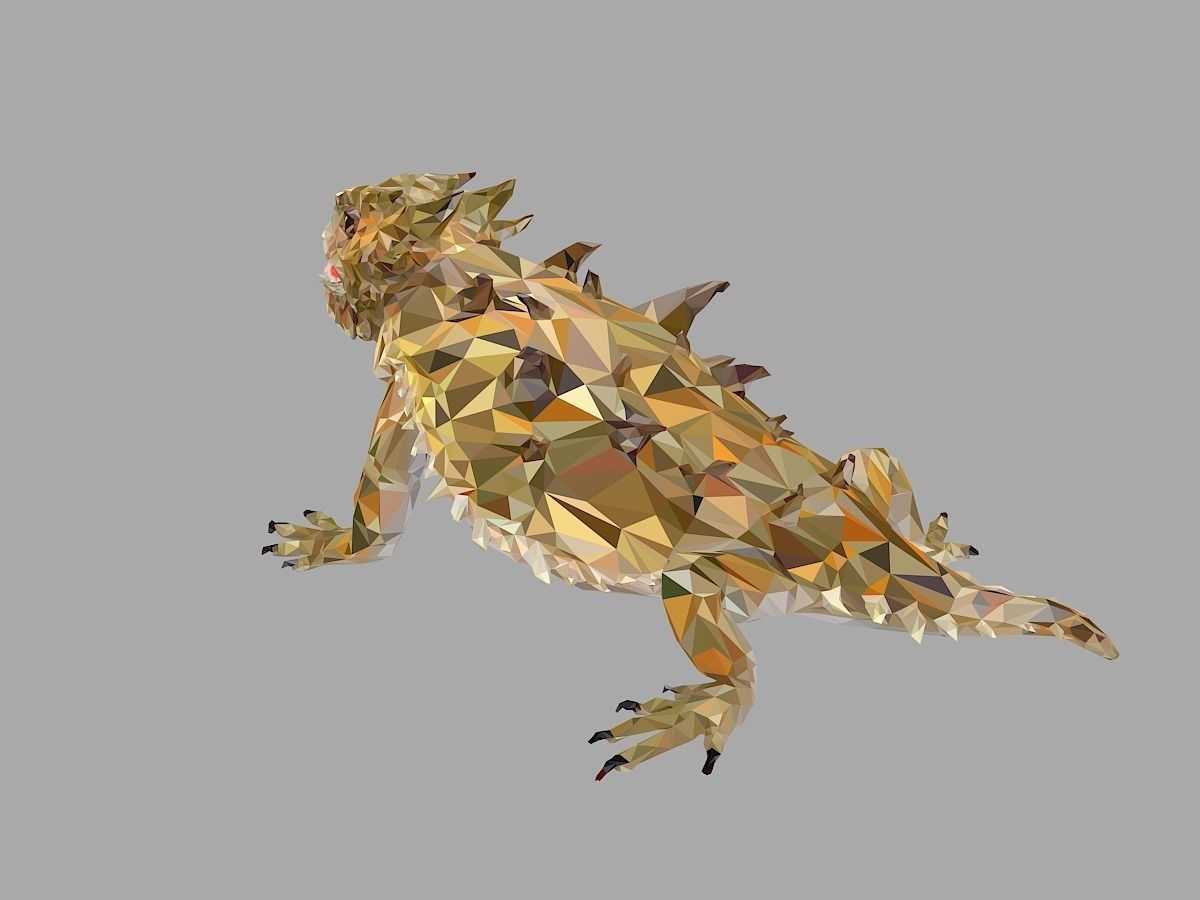 Lizard Low Polygon Art Reptile Animal Low-poly 3D model_18