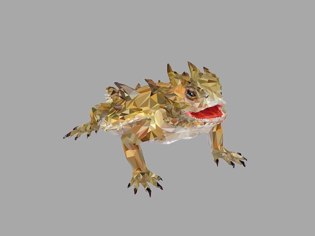 Lizard Low Polygon Art Reptile Animal Low-poly 3D model_1