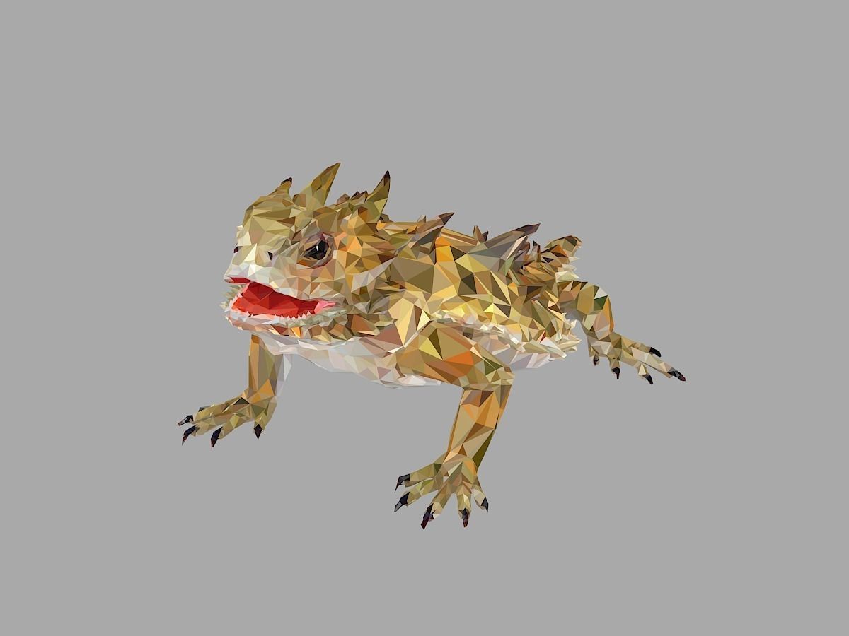 Lizard Low Polygon Art Reptile Animal Low-poly 3D model_5