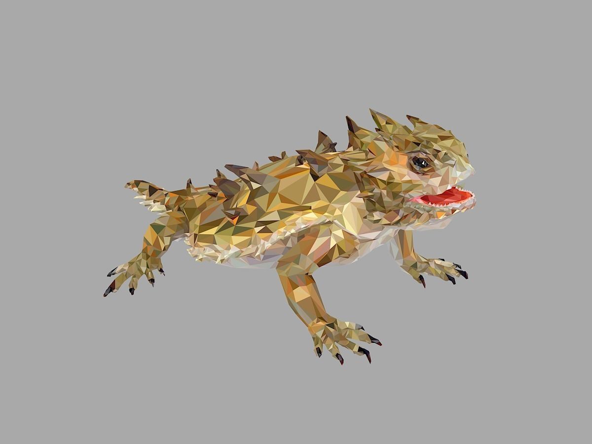 Lizard Low Polygon Art Reptile Animal Low-poly 3D model_28