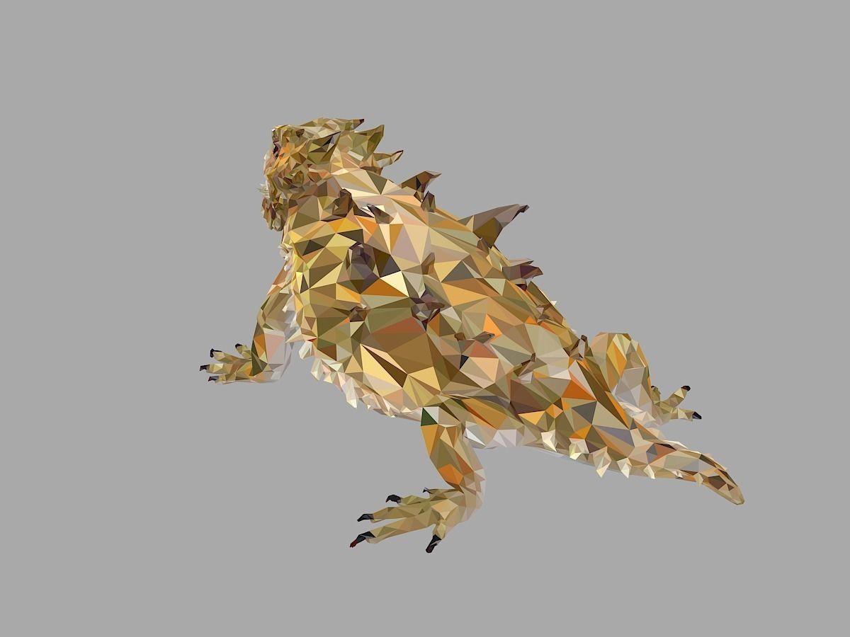 Lizard Low Polygon Art Reptile Animal Low-poly 3D model_14