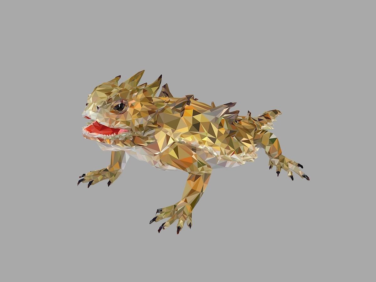 Lizard Low Polygon Art Reptile Animal Low-poly 3D model_7