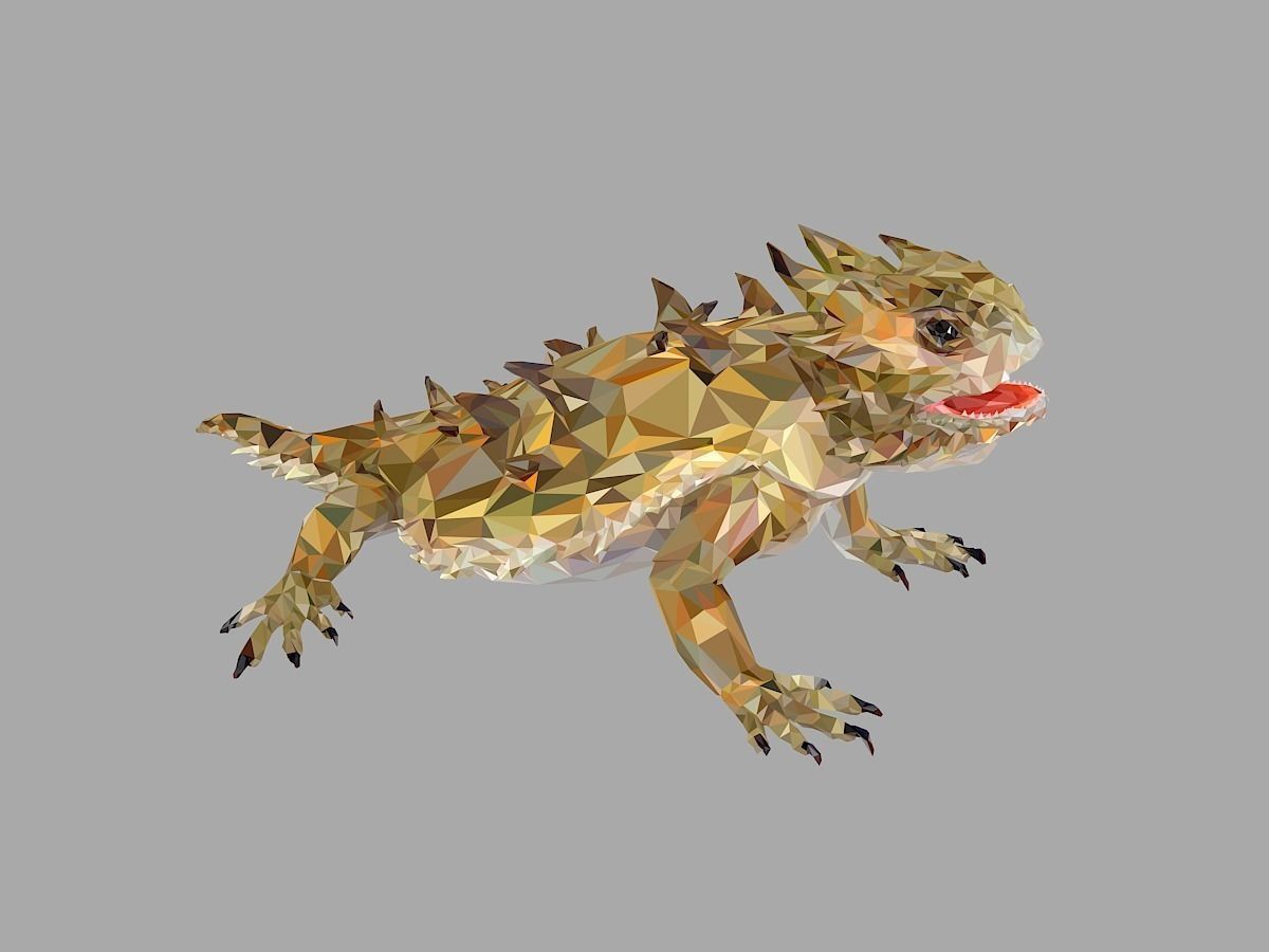 Lizard Low Polygon Art Reptile Animal Low-poly 3D model_26