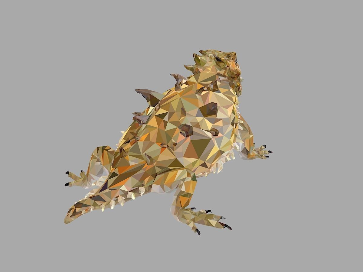 Lizard Low Polygon Art Reptile Animal Low-poly 3D model_22