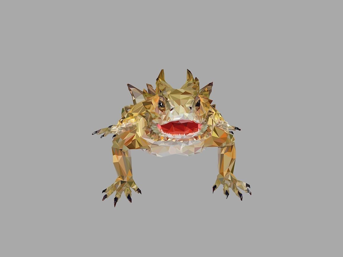 Lizard Low Polygon Art Reptile Animal Low-poly 3D model_3
