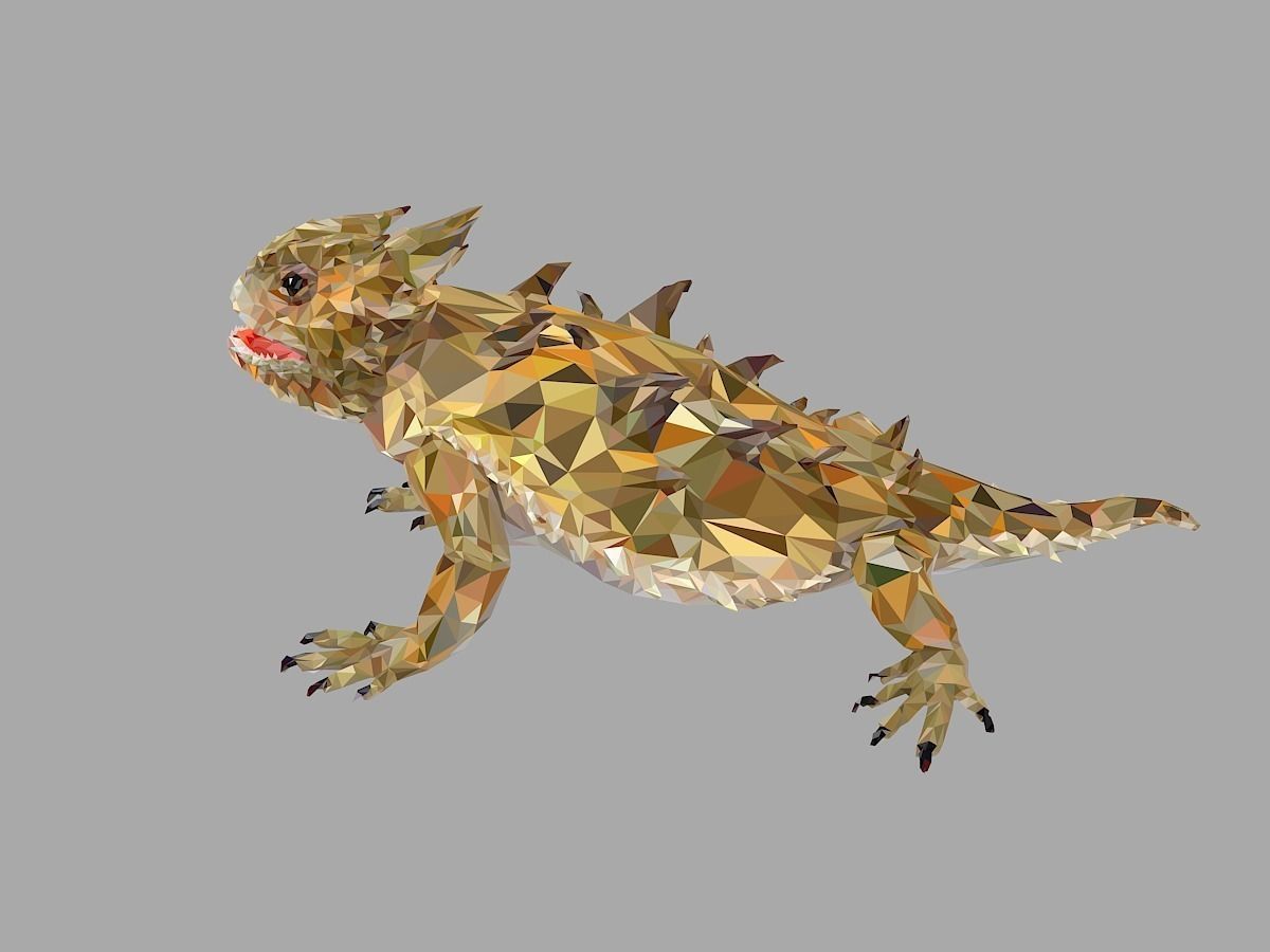 Lizard Low Polygon Art Reptile Animal Low-poly 3D model_8