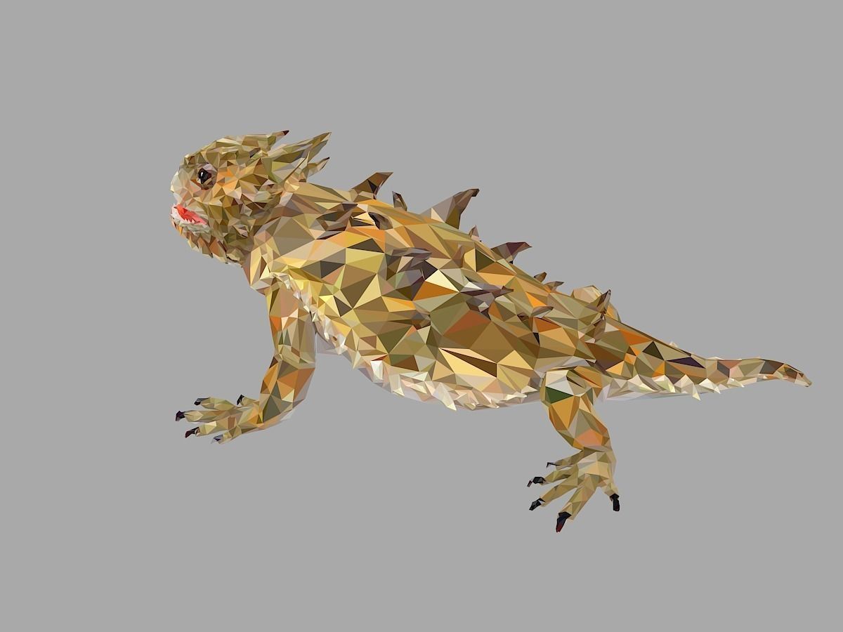 Lizard Low Polygon Art Reptile Animal Low-poly 3D model_11