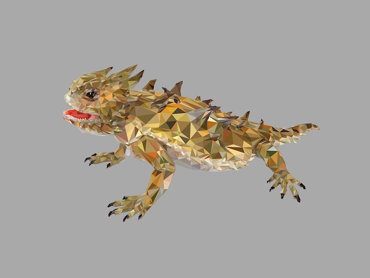 Lizard Low Polygon Art Reptile Animal Low-poly 3D model_9