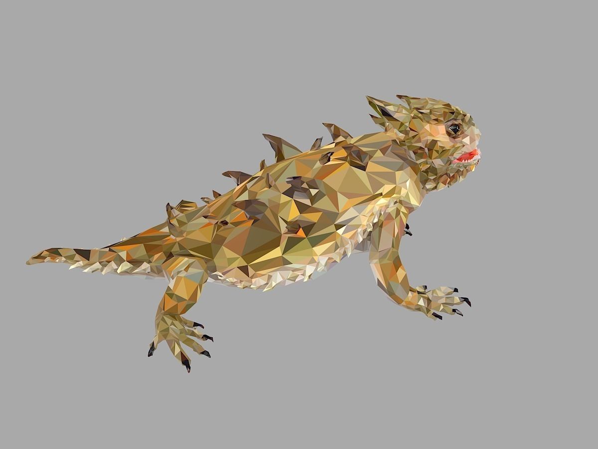 Lizard Low Polygon Art Reptile Animal Low-poly 3D model_25