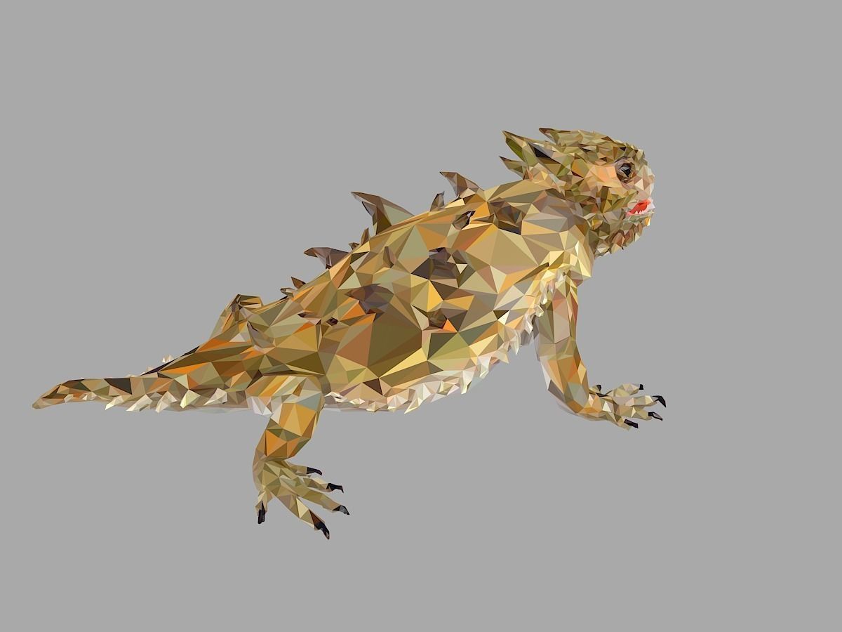 Lizard Low Polygon Art Reptile Animal Low-poly 3D model_24