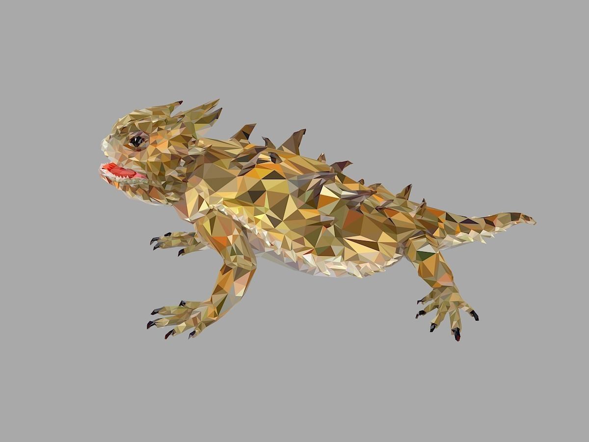 Lizard Low Polygon Art Reptile Animal Low-poly 3D model_12