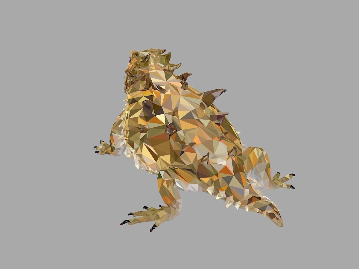 Lizard Low Polygon Art Reptile Animal Low-poly 3D model_16