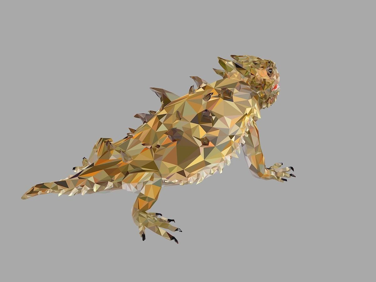Lizard Low Polygon Art Reptile Animal Low-poly 3D model_23