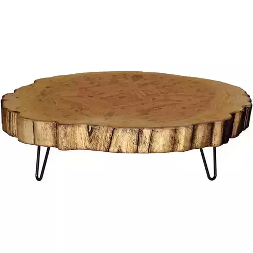 Coffee table made solid wood slab split in Loft style Wood Round