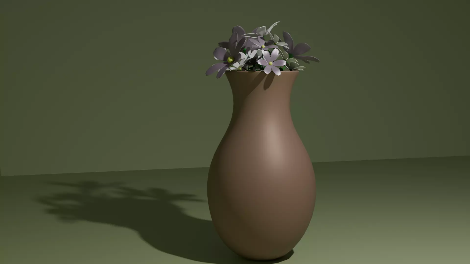 Vase with Flowers Decorative 3D Model Low-poly 3D model
