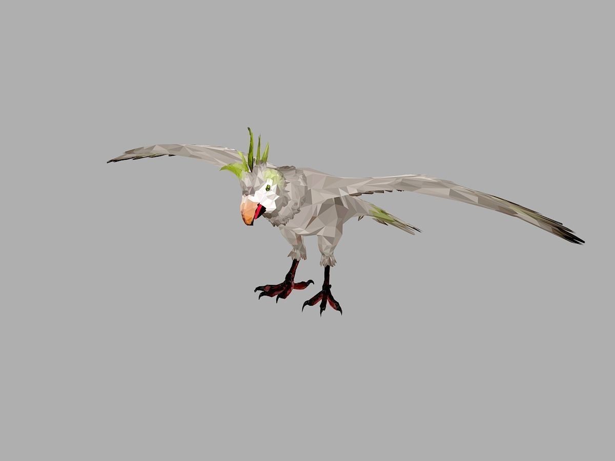 Parrot Low Polygon Art Bird Animal Low-poly 3D model_6