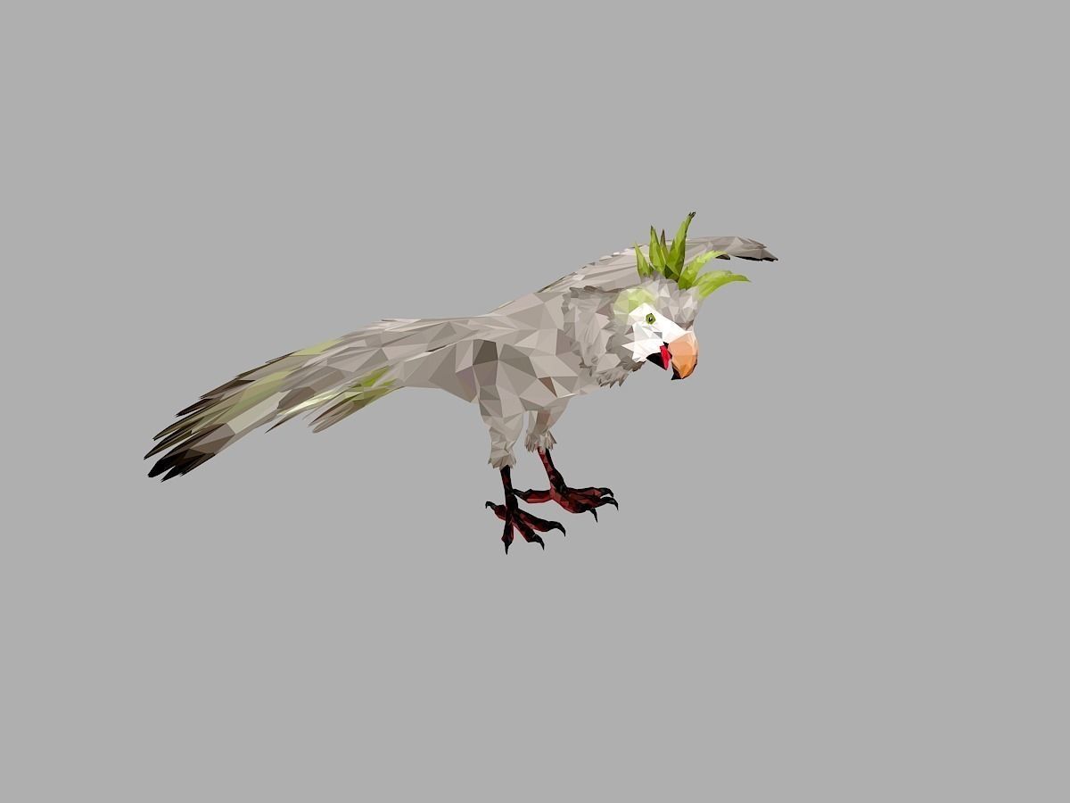 Parrot Low Polygon Art Bird Animal Low-poly 3D model_29