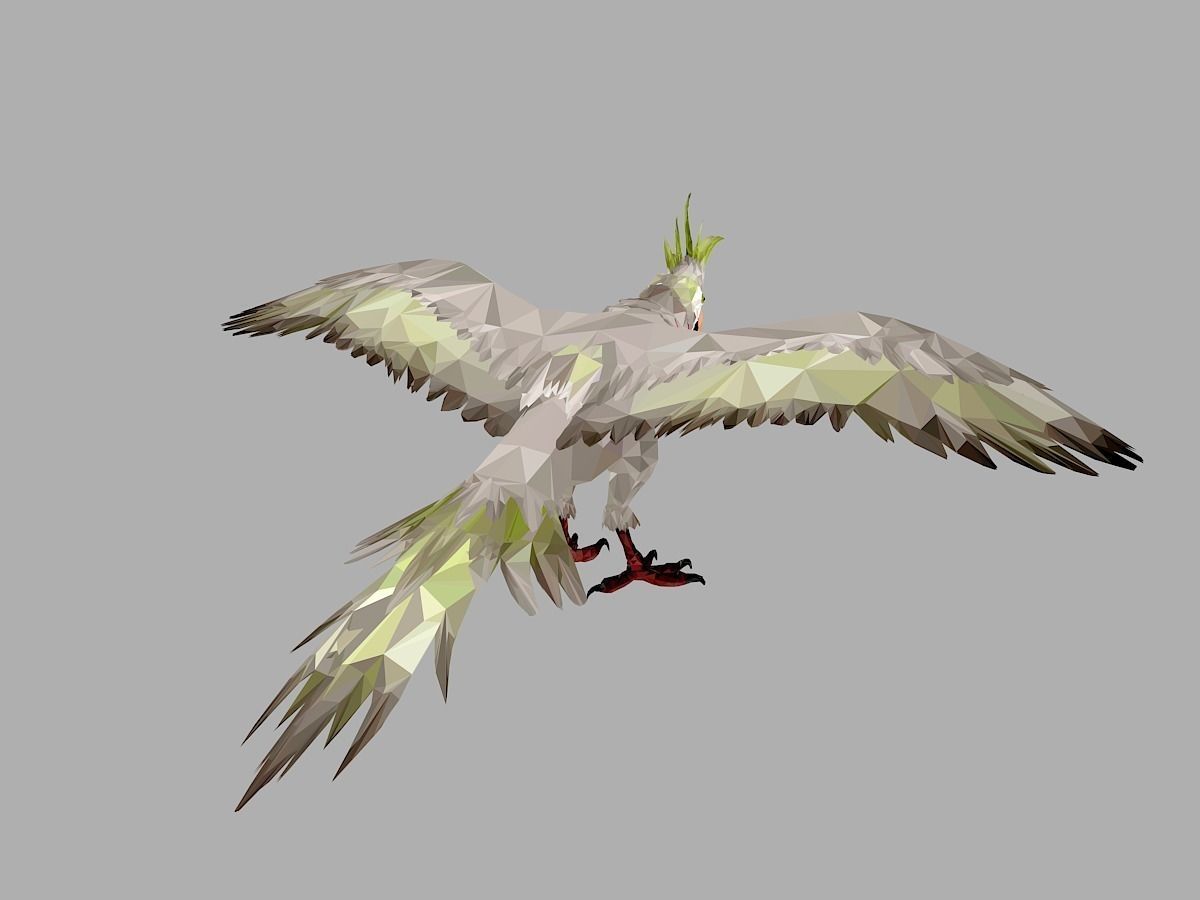 Parrot Low Polygon Art Bird Animal Low-poly 3D model_24