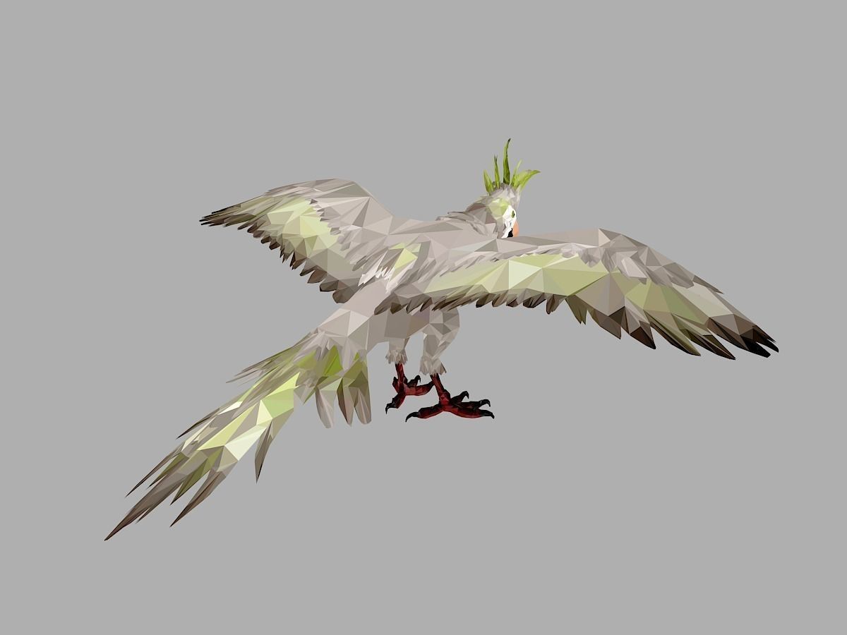 Parrot Low Polygon Art Bird Animal Low-poly 3D model_22