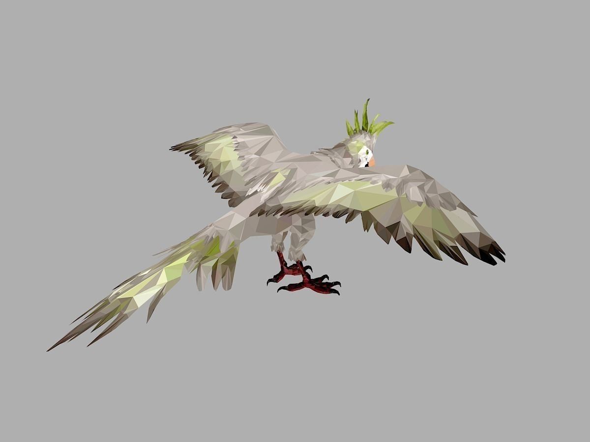 Parrot Low Polygon Art Bird Animal Low-poly 3D model_21