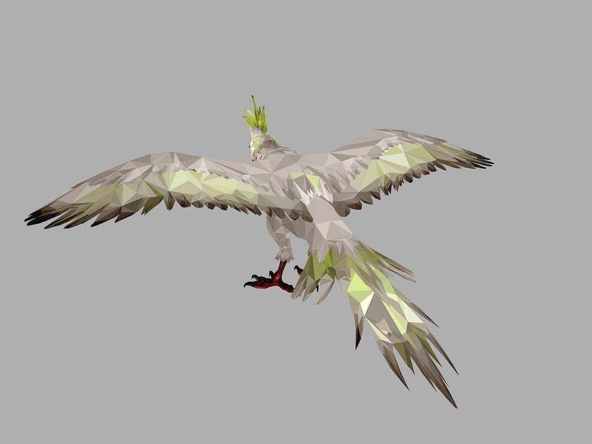 Parrot Low Polygon Art Bird Animal Low-poly 3D model_17