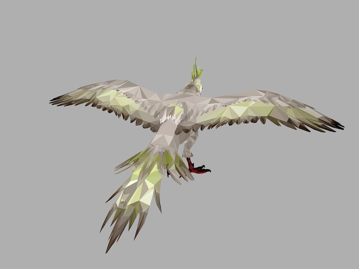 Parrot Low Polygon Art Bird Animal Low-poly 3D model_20