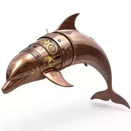 Steampunk Dolphin Creature 3D Model