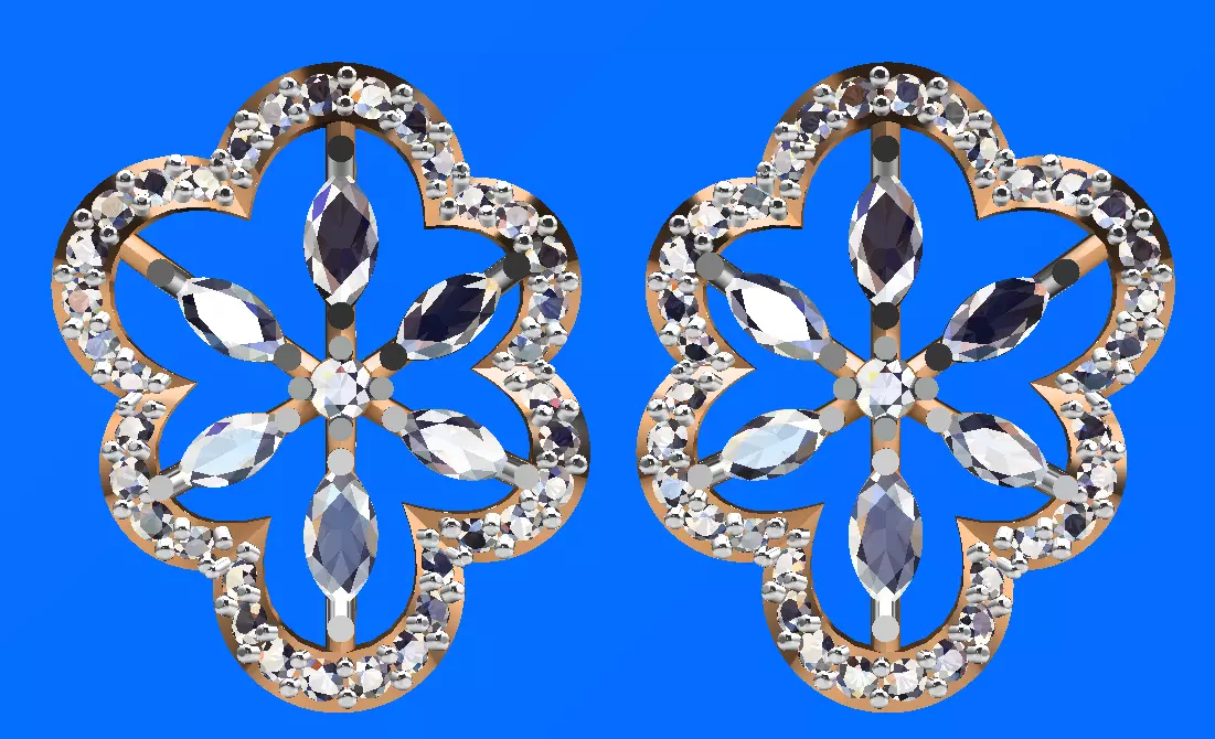 2 PAIR DIAMOND ERRING 3D print model
