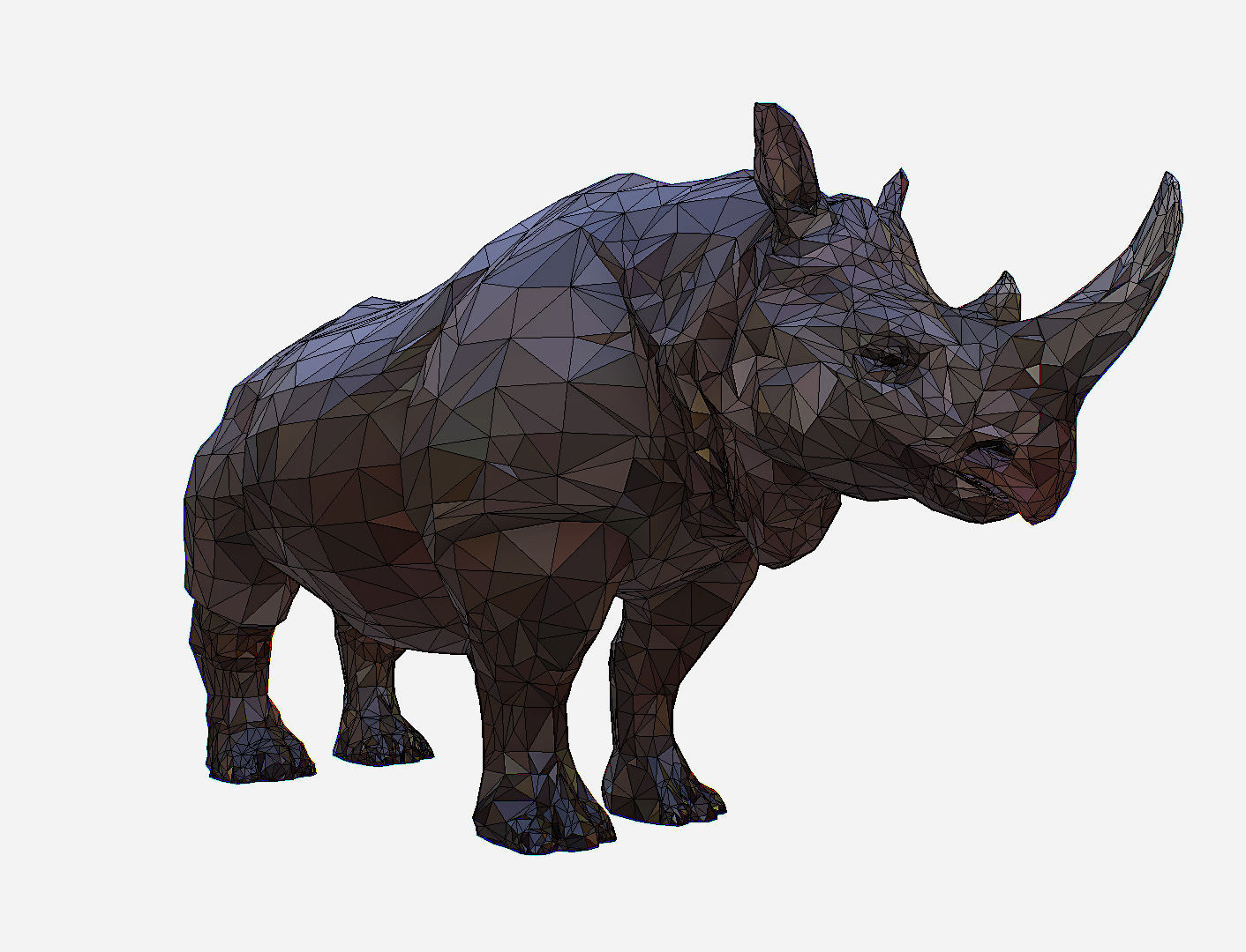 Rhino Low Polygon Art Animal Low-poly 3D model_21