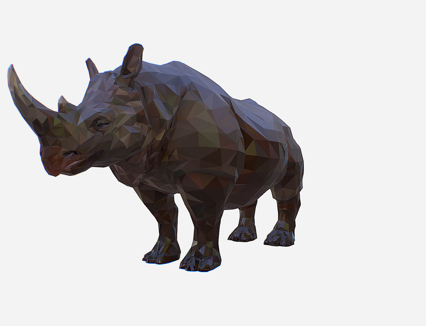 Rhino Low Polygon Art Animal Low-poly 3D model_18