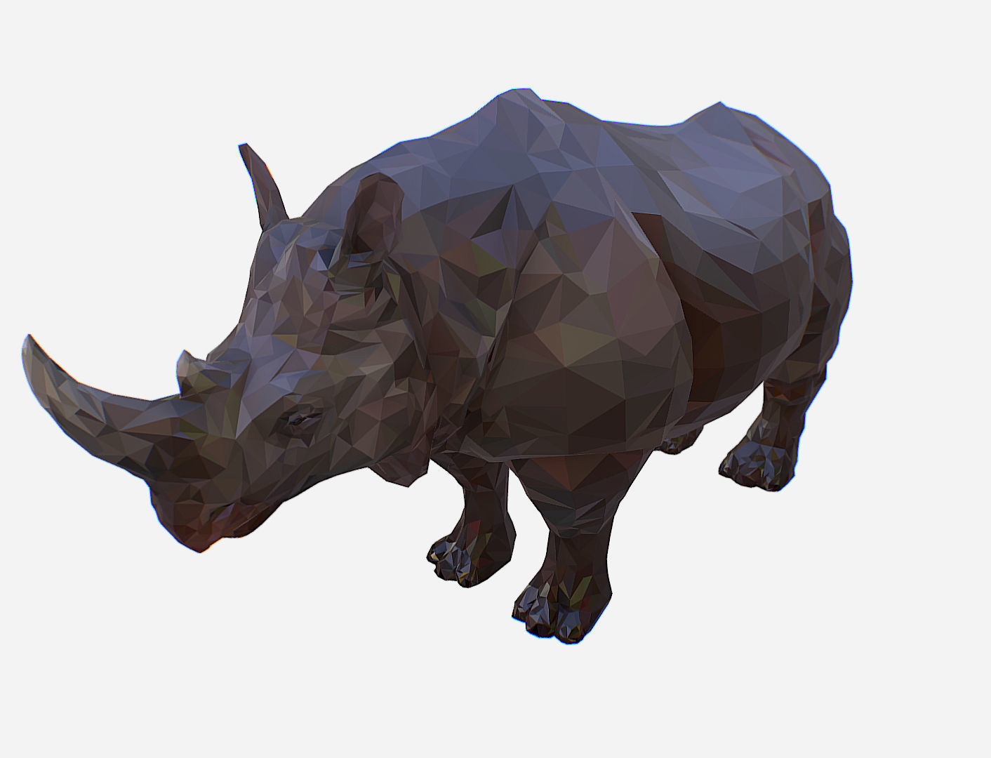 Rhino Low Polygon Art Animal Low-poly 3D model_4