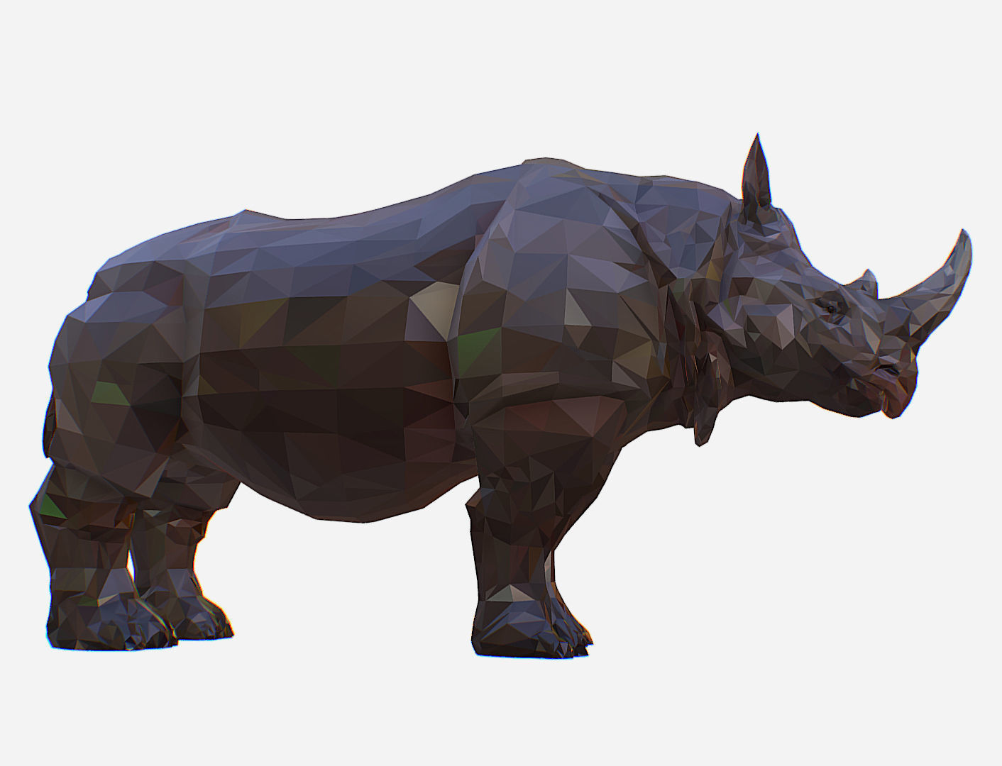 Rhino Low Polygon Art Animal Low-poly 3D model_10