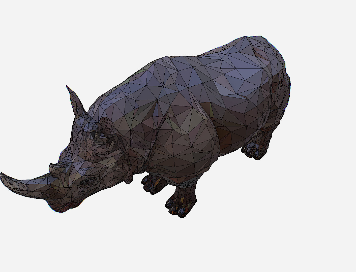 Rhino Low Polygon Art Animal Low-poly 3D model_24
