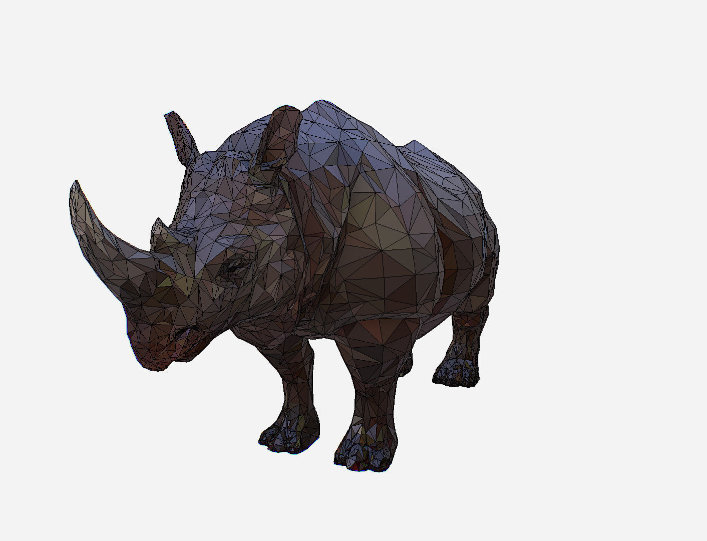 Rhino Low Polygon Art Animal Low-poly 3D model_22