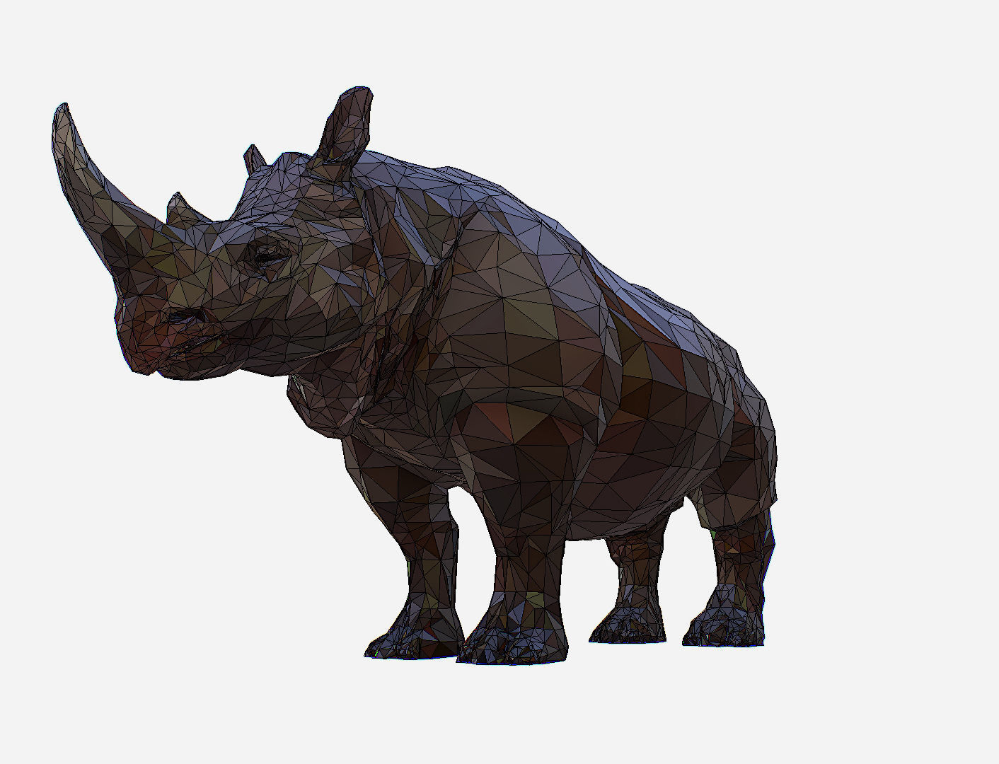 Rhino Low Polygon Art Animal Low-poly 3D model_23