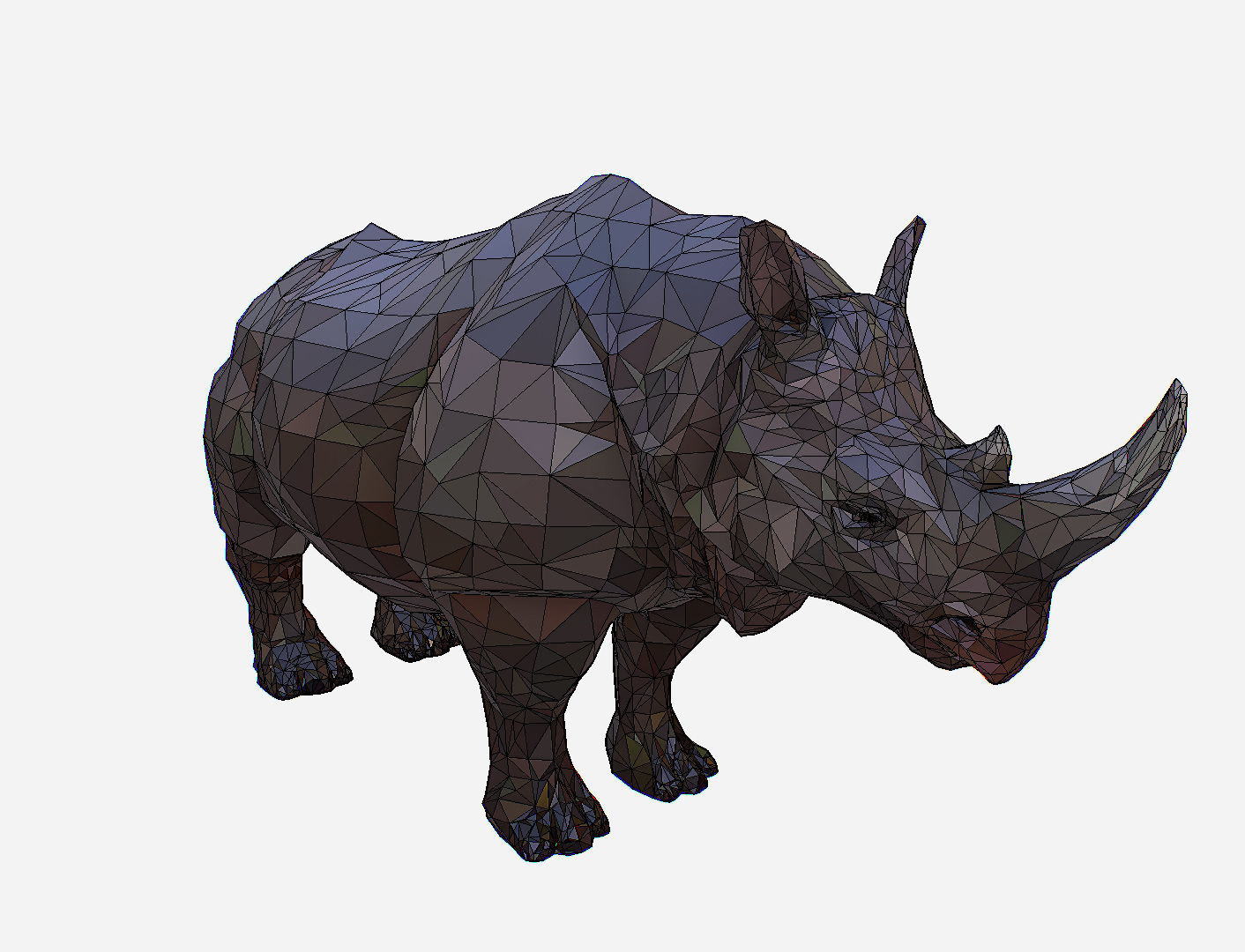 Rhino Low Polygon Art Animal Low-poly 3D model_19