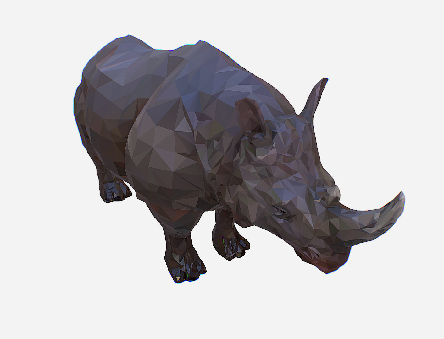 Rhino Low Polygon Art Animal Low-poly 3D model_8