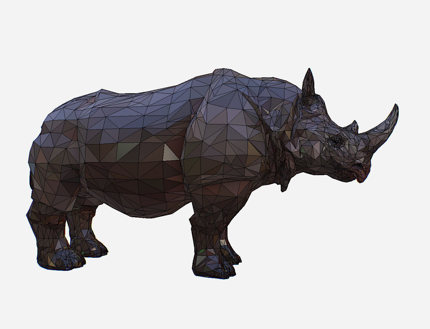 Rhino Low Polygon Art Animal Low-poly 3D model_26